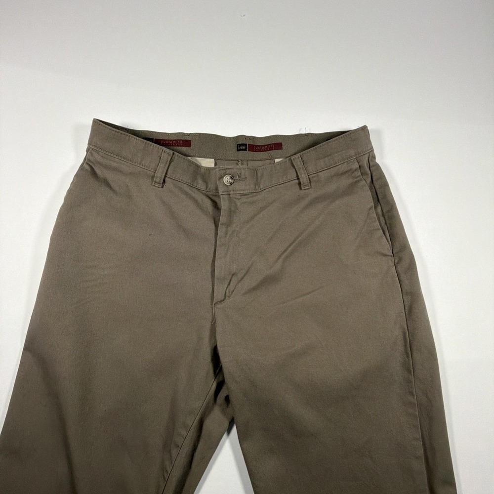 Lee Khaki Pants Men's 34X29 Tan Flat Front Custom Fit Flex Waist - Picture 5 of 10